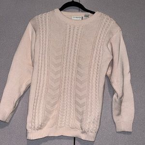 Liz Claiborne pale pink cable knit style sweater.
